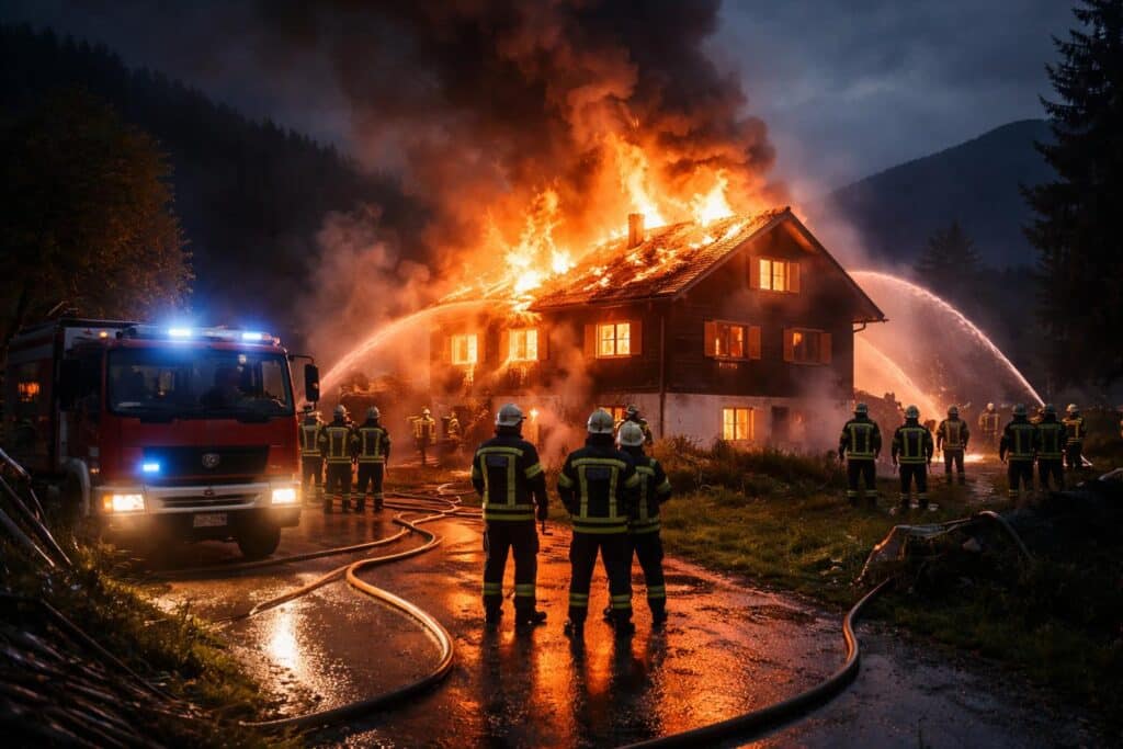 Großbrand fordert Einsatzkräfte