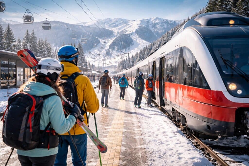 Mit der Bahn auf die Pisten