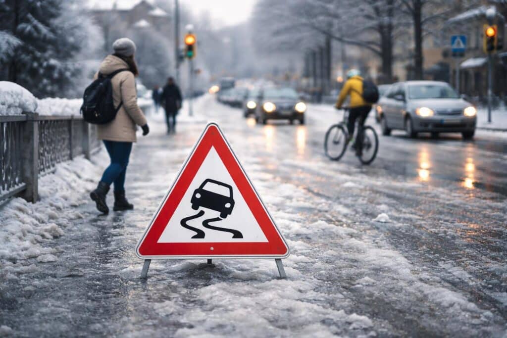 Warnung vor Glatteis