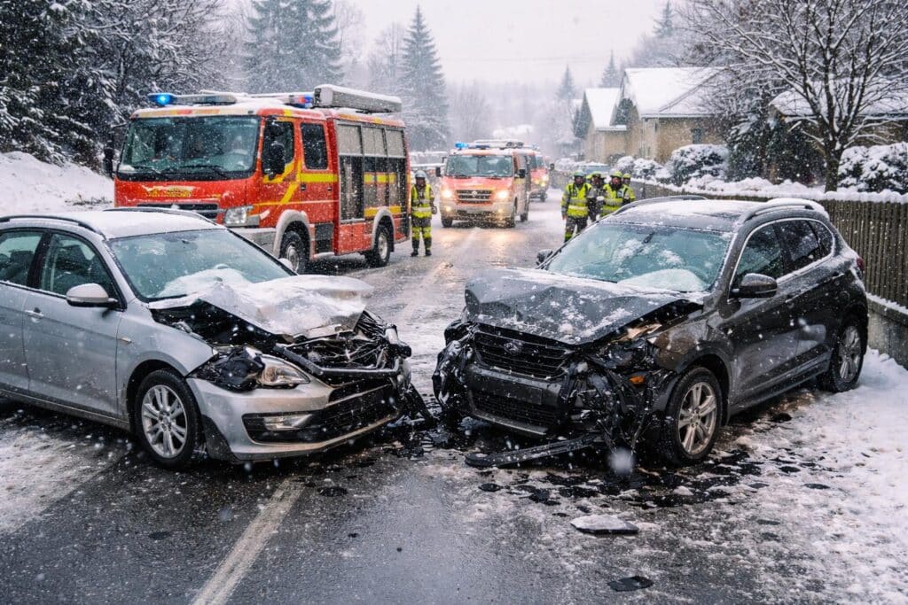 Straßenglätte führte zu Auffahrunfall in St. Johann