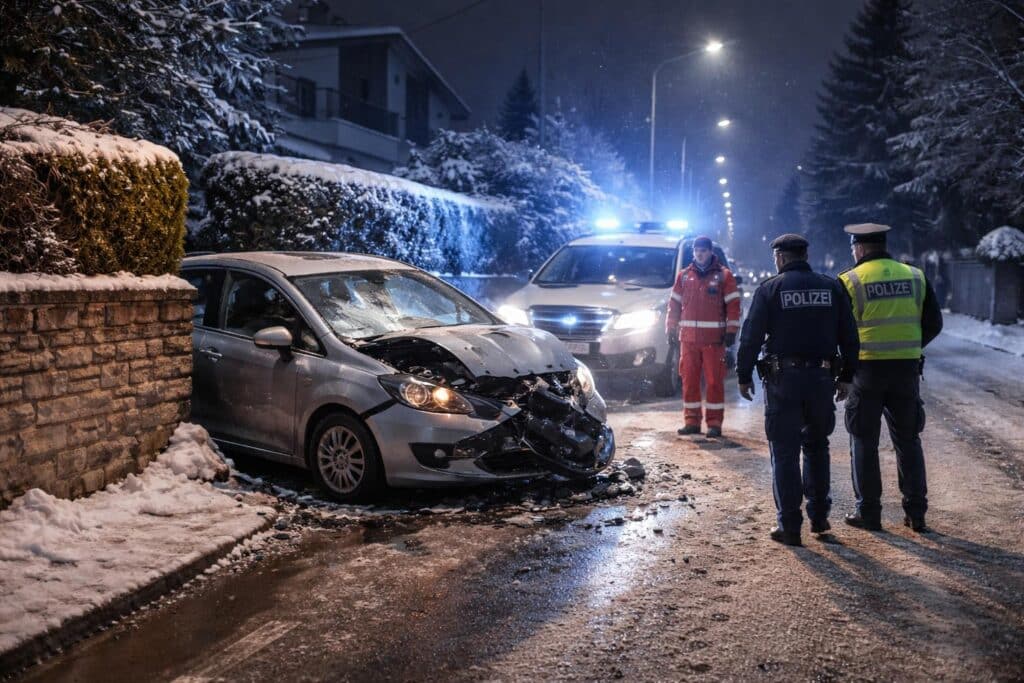 Verkehrsunfall mit Personenschaden und Fahrerflucht in Villach