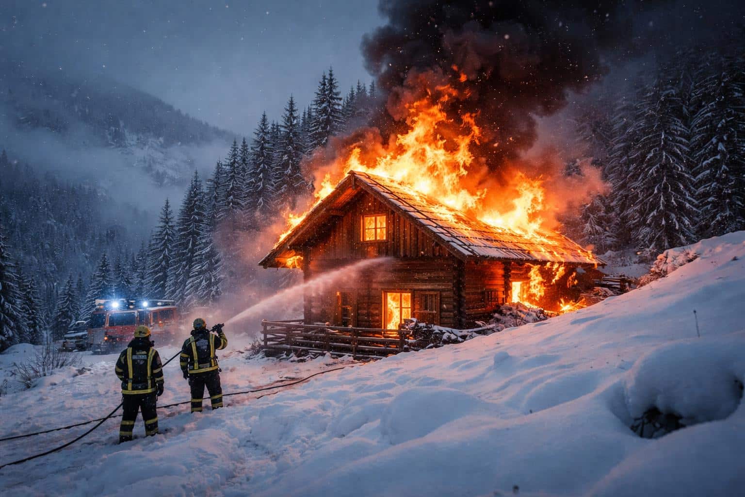 Brand einer Almhütte