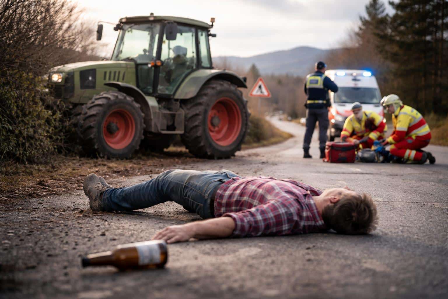 Alkoholisierter Mann stürzte vom Traktor und wurde überrollt