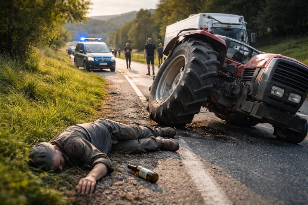 Alkoholisierter Lenker stürzte von Traktor
