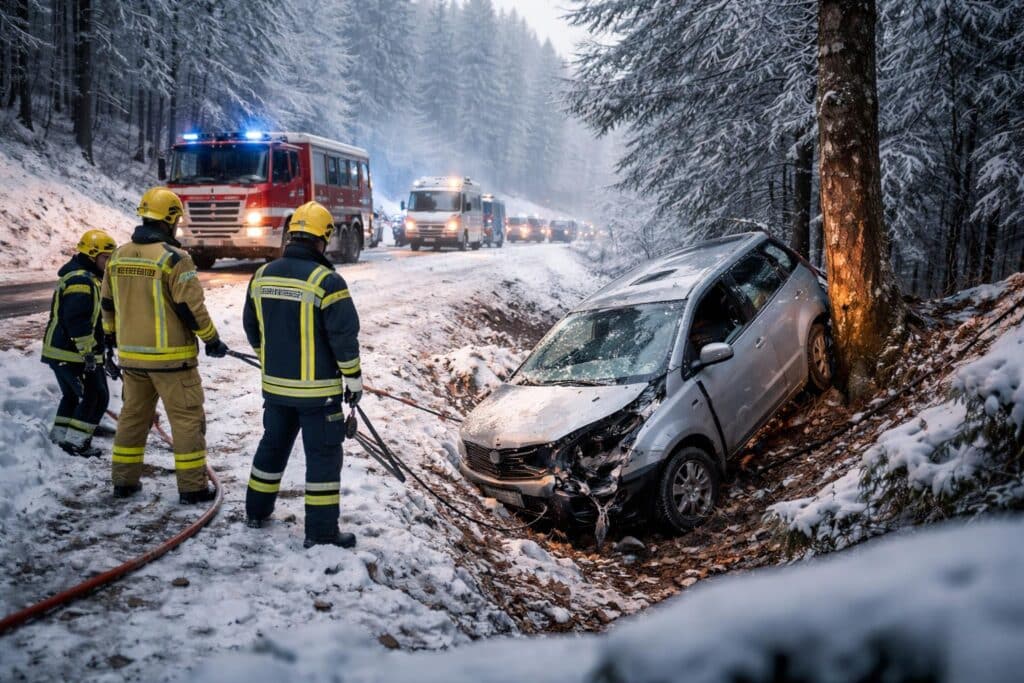 Verkehrsunfall mit Eigenverletzung im Bezirk St. Veit