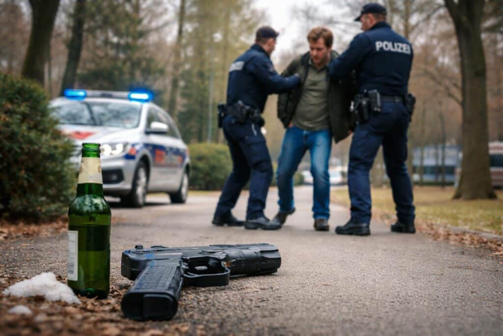 Betrunkener mit Gasdruckpistole angehalten