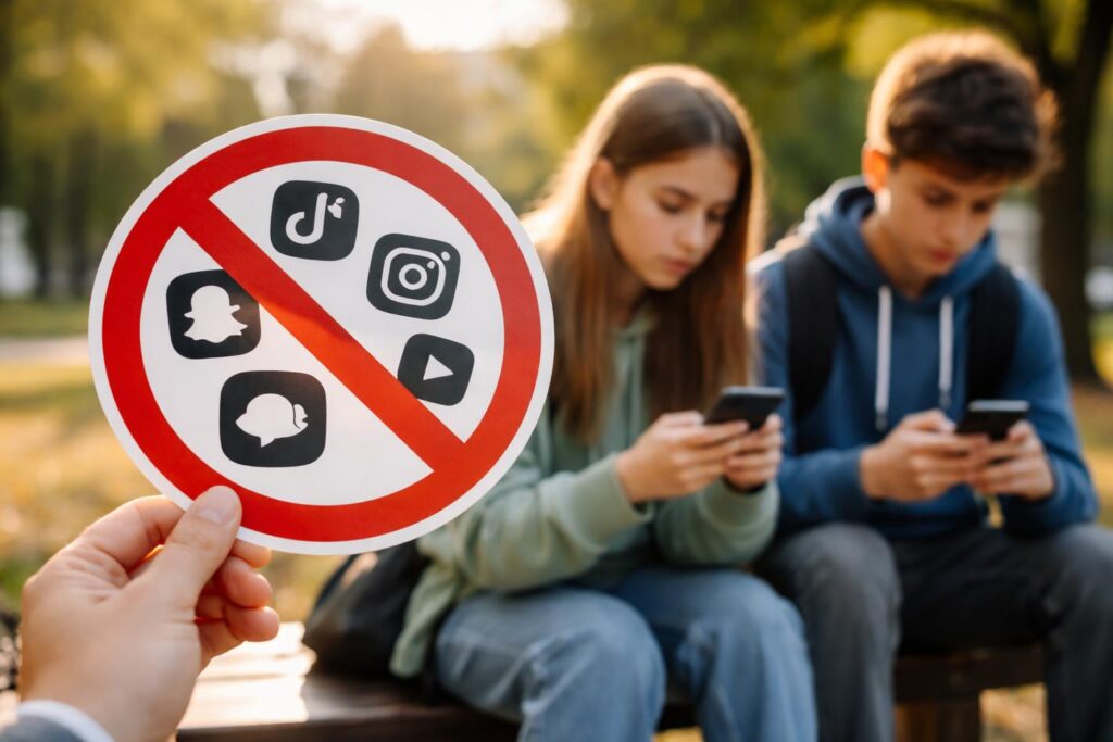 Diskussion über Social-Media-Verbot