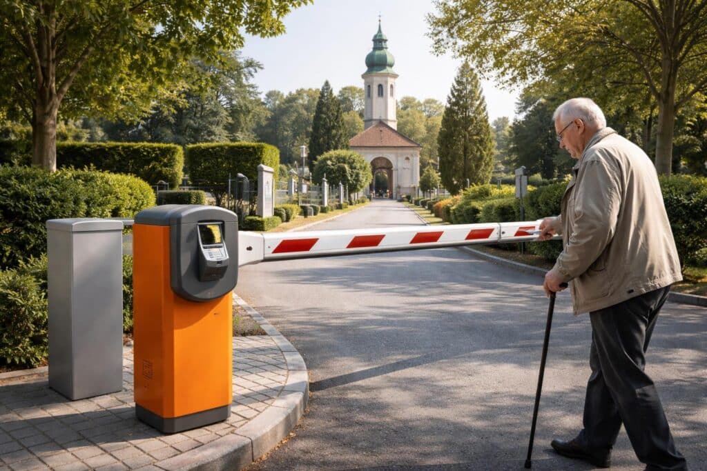 Neue Schrankenanlage am Friedhof Annabichl