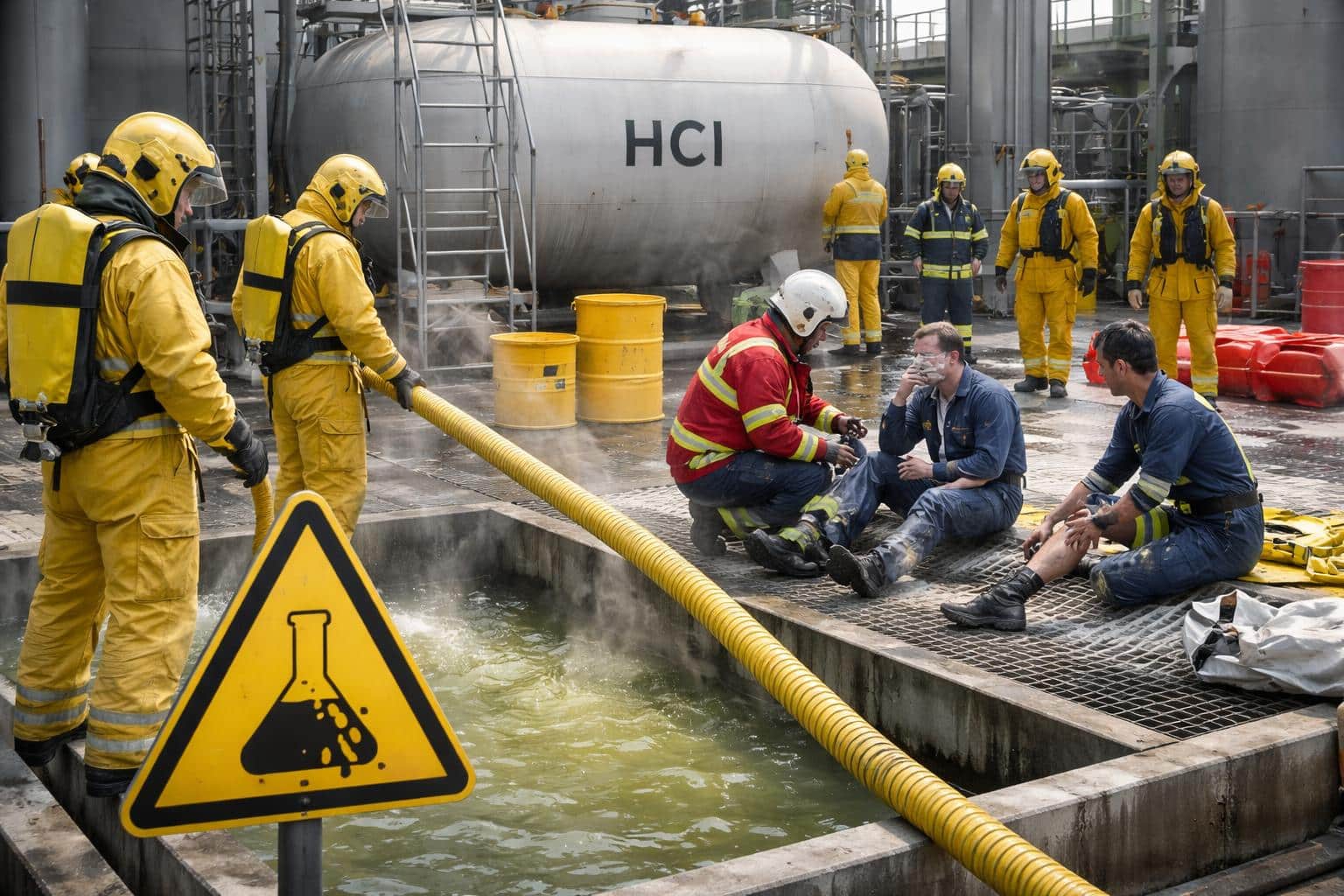 Zwei Verletzte bei Unfall mit Salzsäure