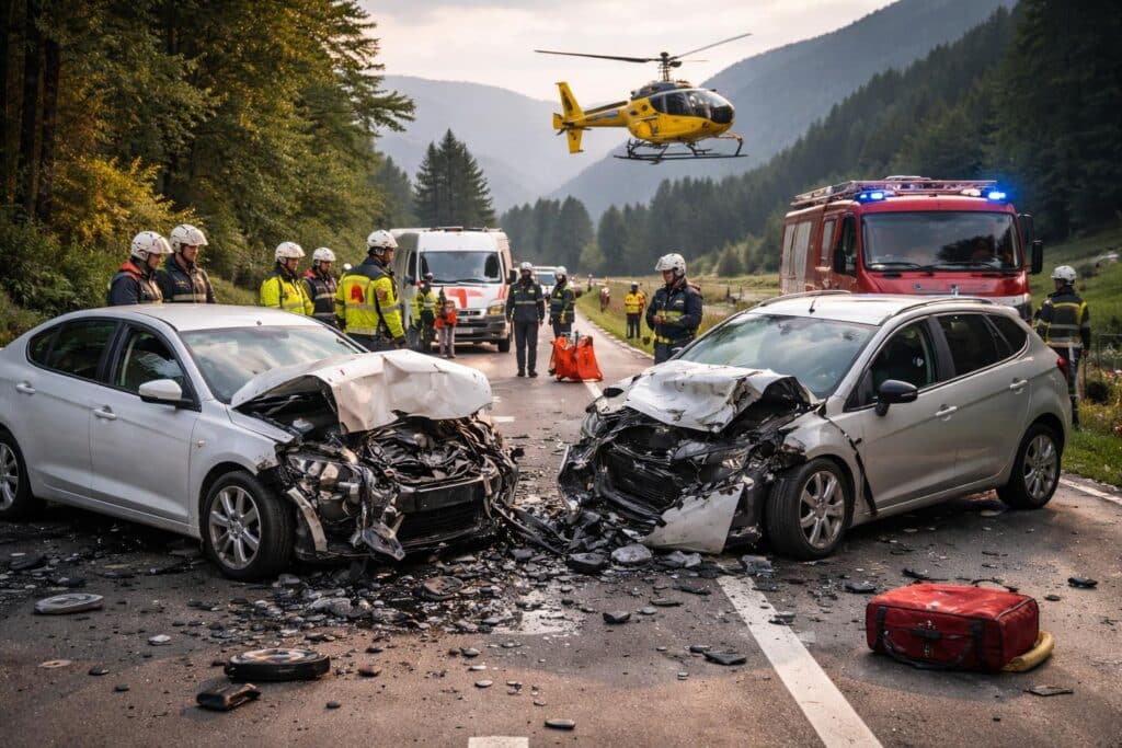 Fünf Verletzte nach Frontalkollision