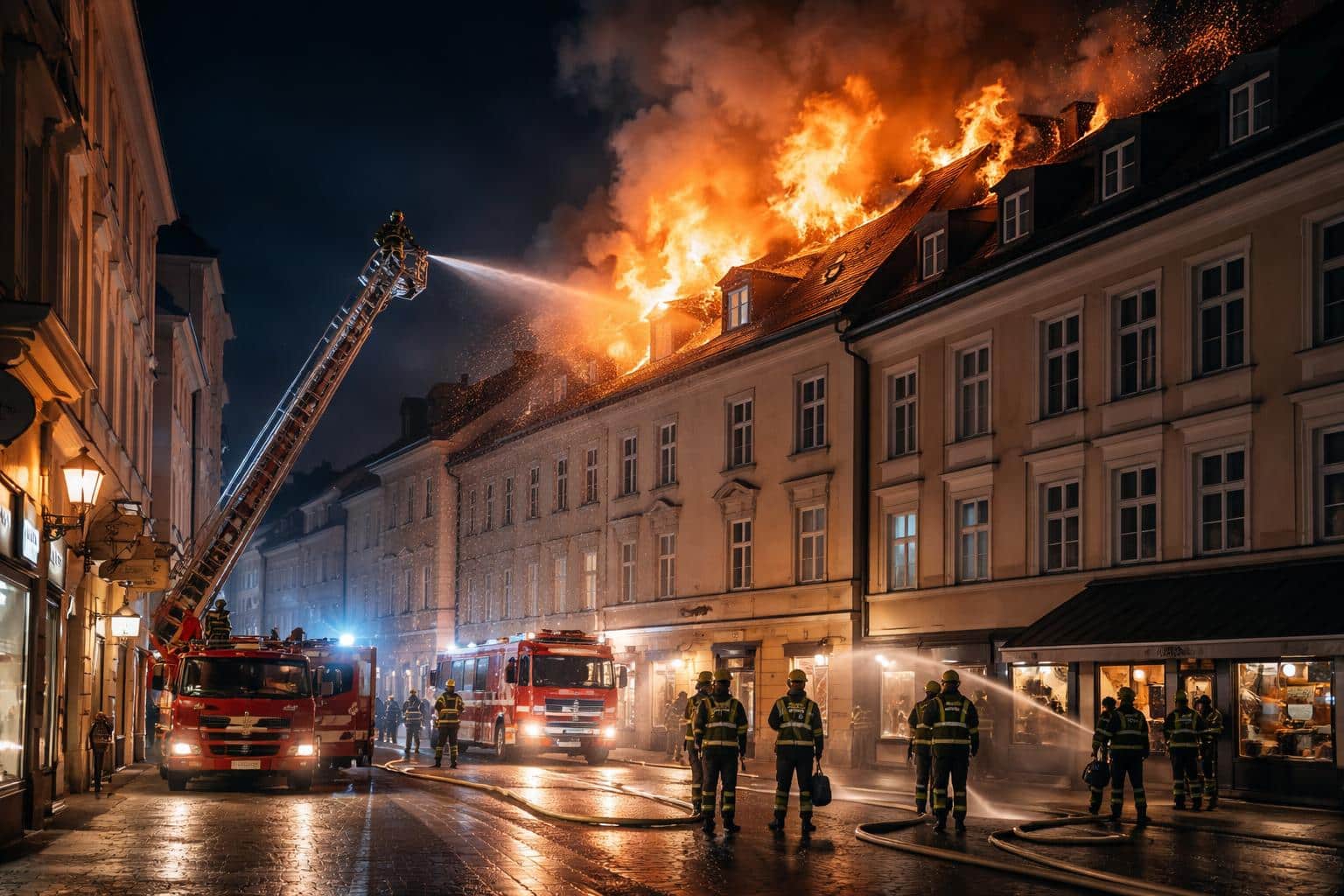 Dachstuhlbrand in Klagenfurter Innenstadt