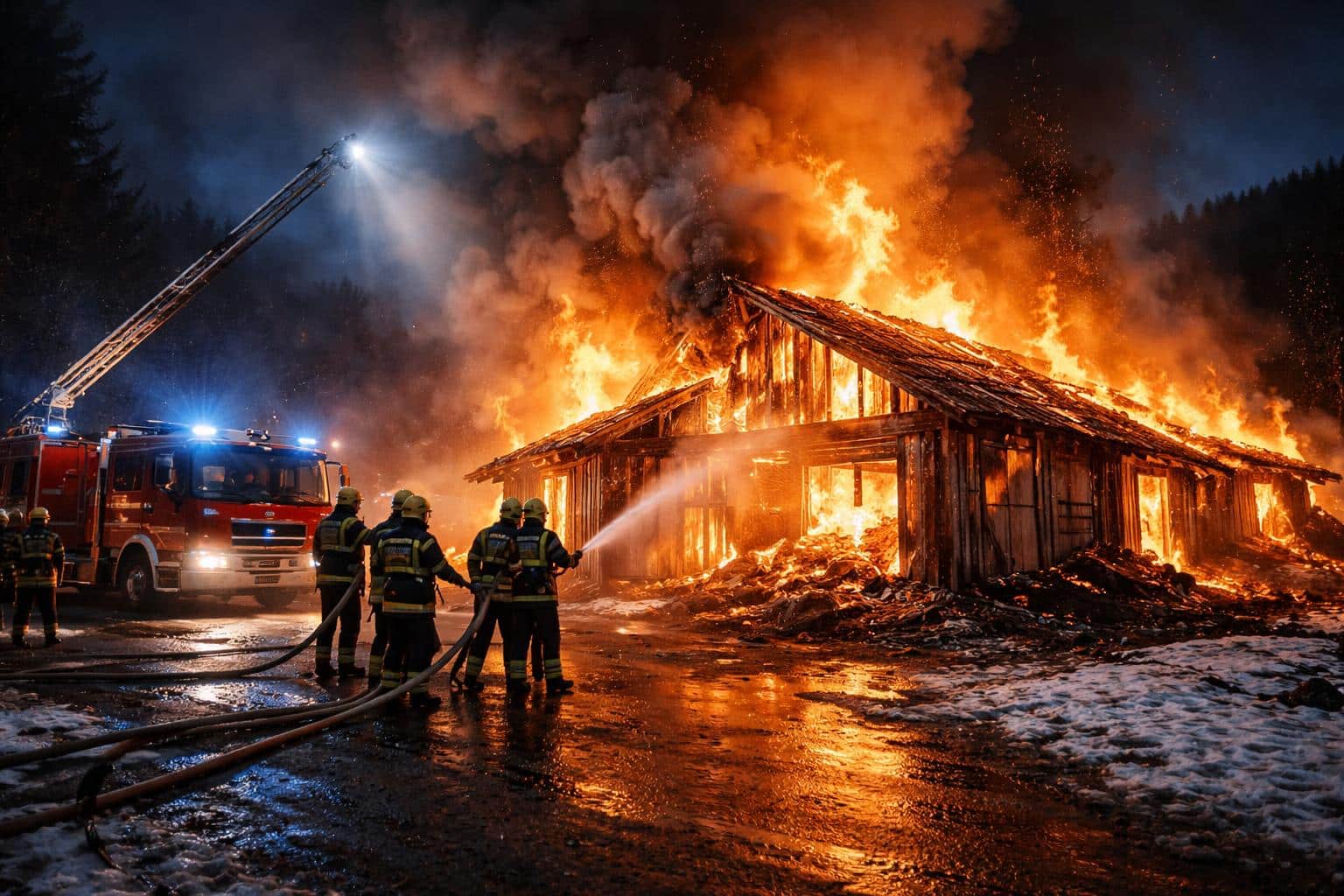 Brand eines Nebengebäudes in St. Marein