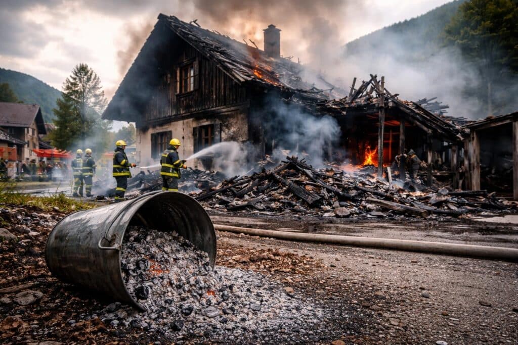 Asche verursachte Großbrand