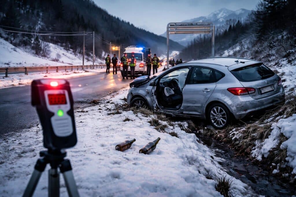 Alko-Unfall bei Mautbrücken