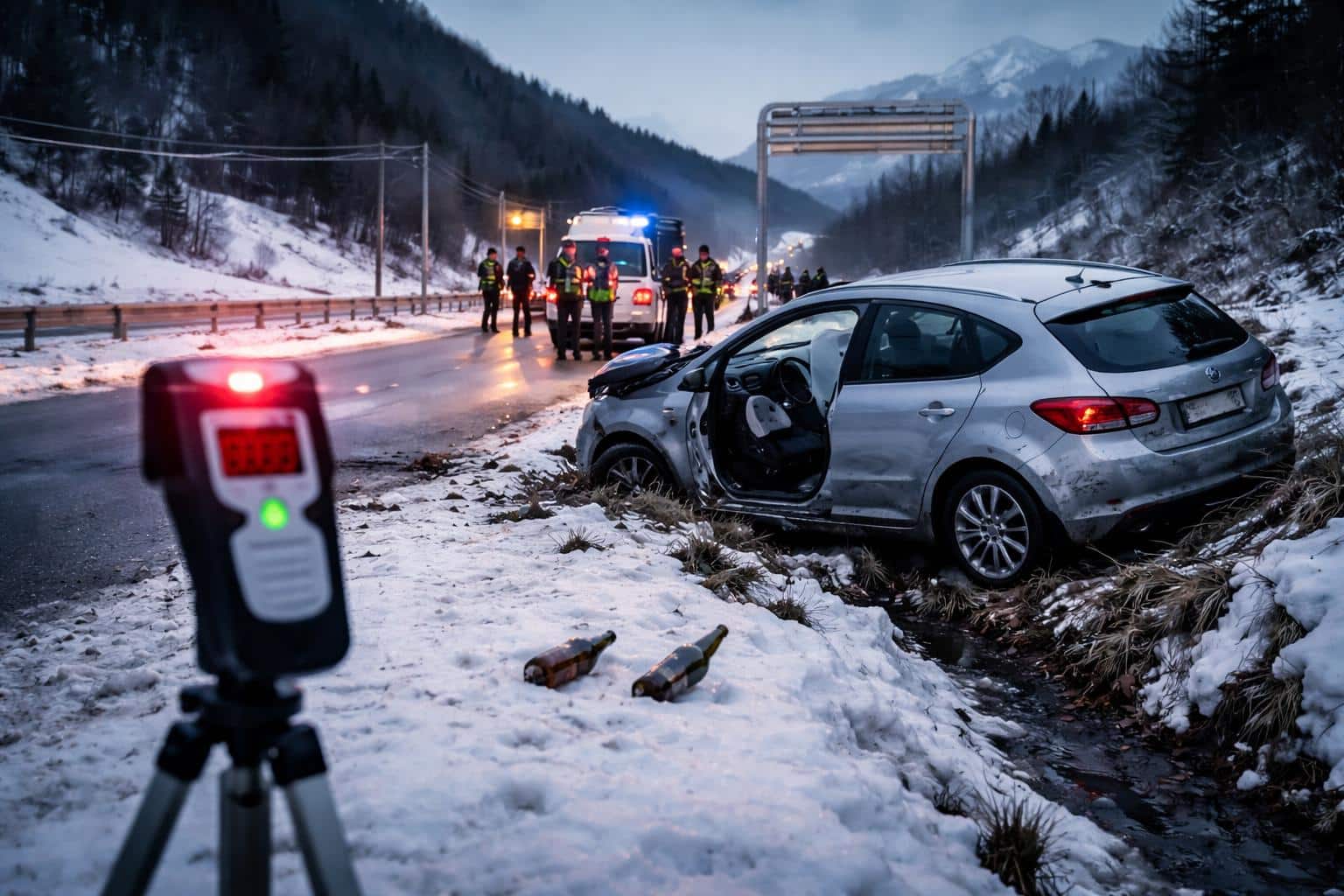 Alko-Unfall bei Mautbrücken