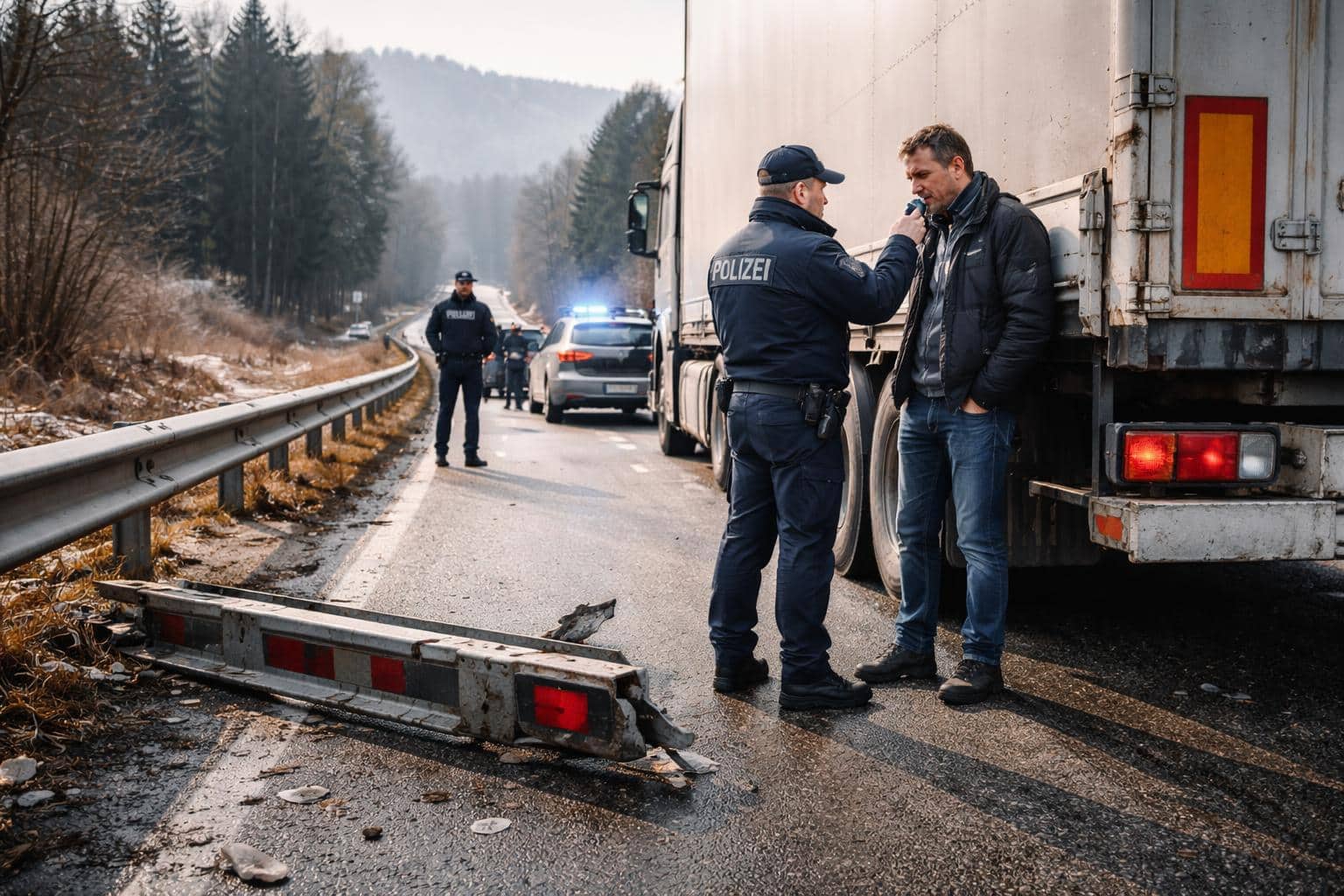 Fahrerflucht in Feldkirchen – LKW-Lenker schwer alkoholisiert
