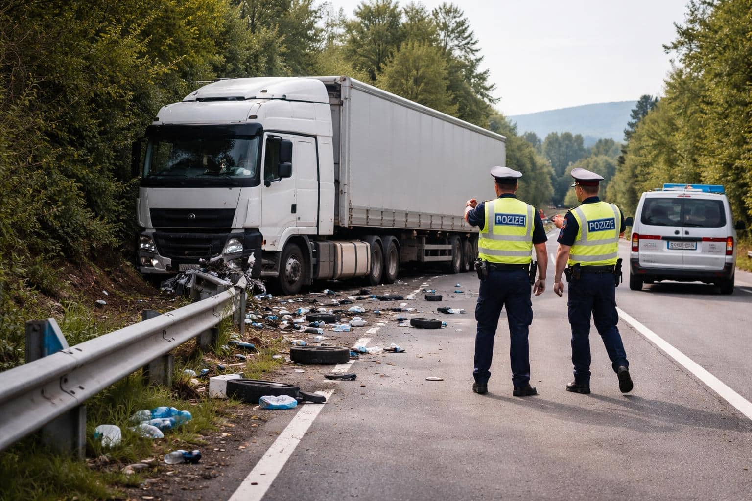 Betrunkener verursachte Unfall mit Sattelzug
