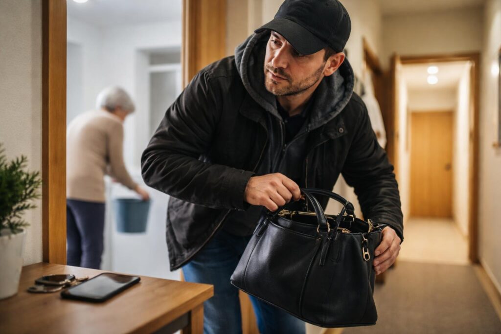 Trickbetrug: Mann stiehlt Handtasche aus Wohnung