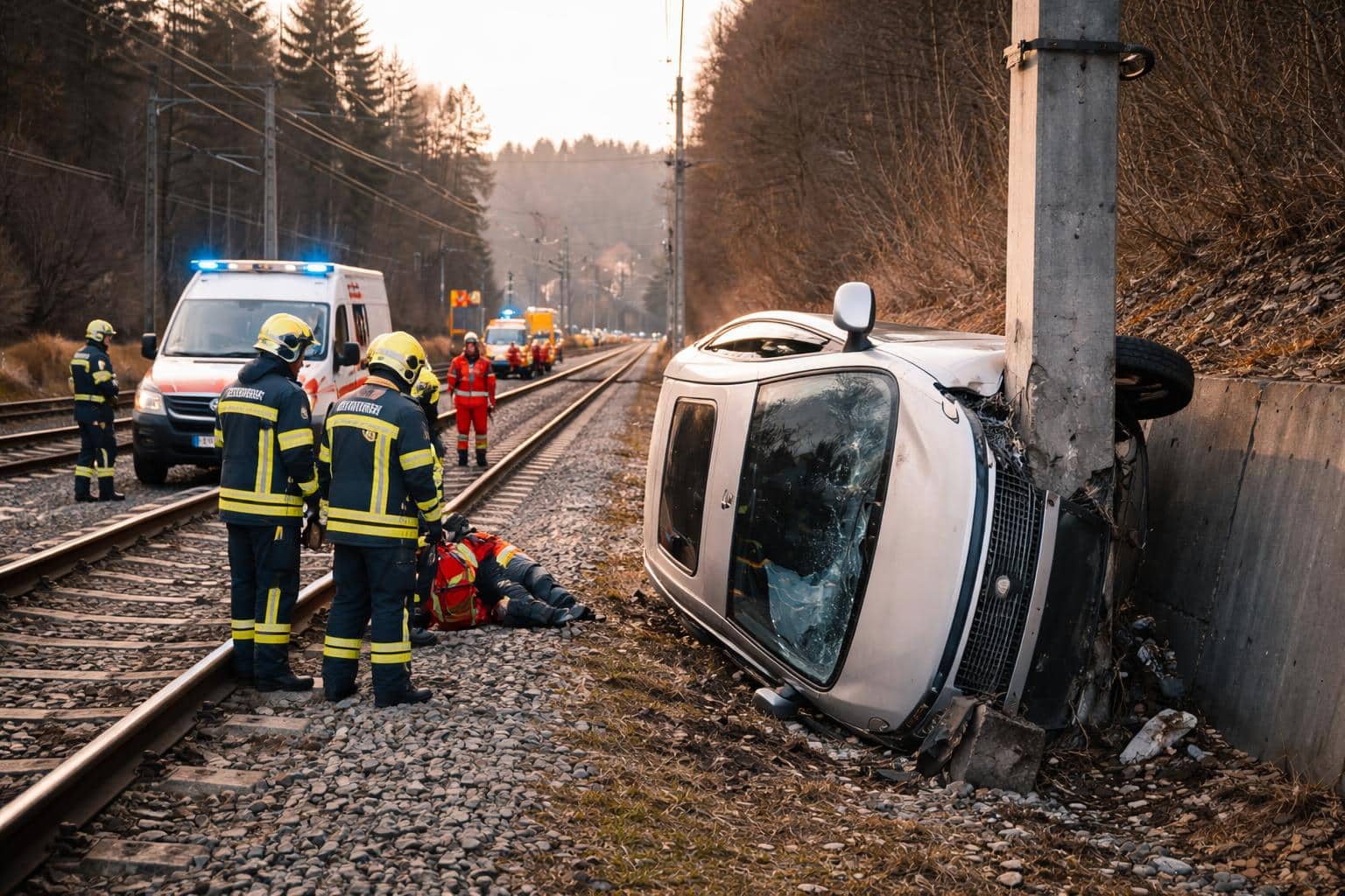 Verkehrsunfall mit Eigenverletzung in Ehrensdorf