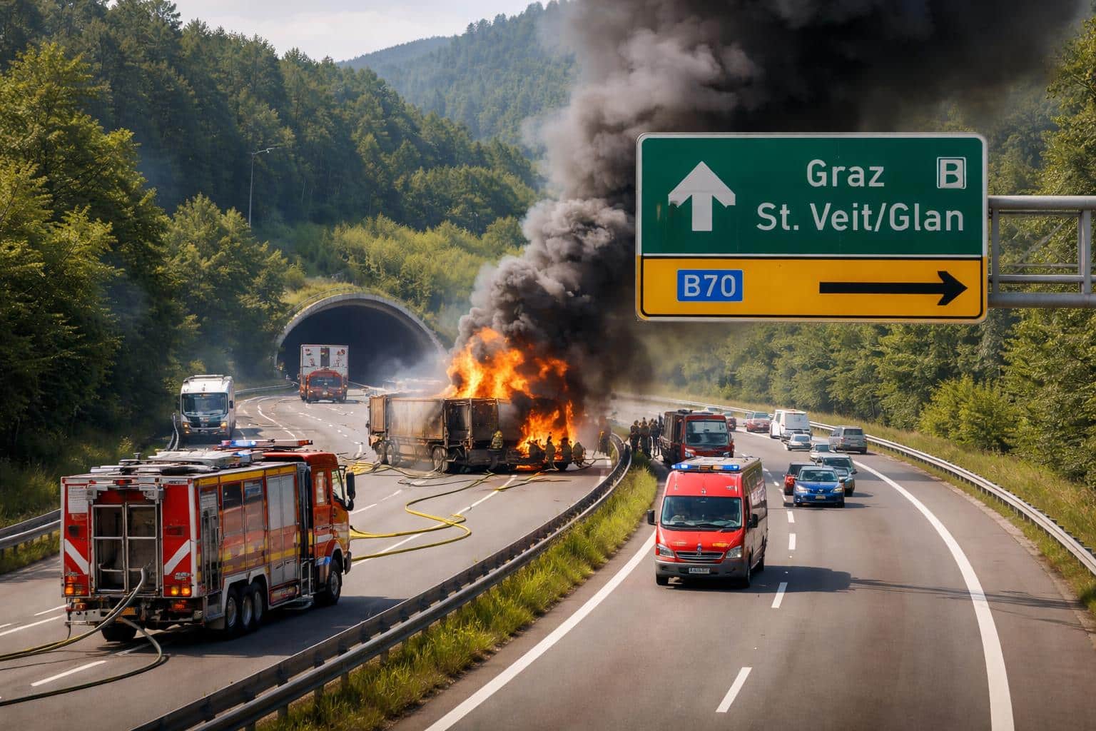 A2 Süd Autobahn, Klagenfurt Richtung Graz