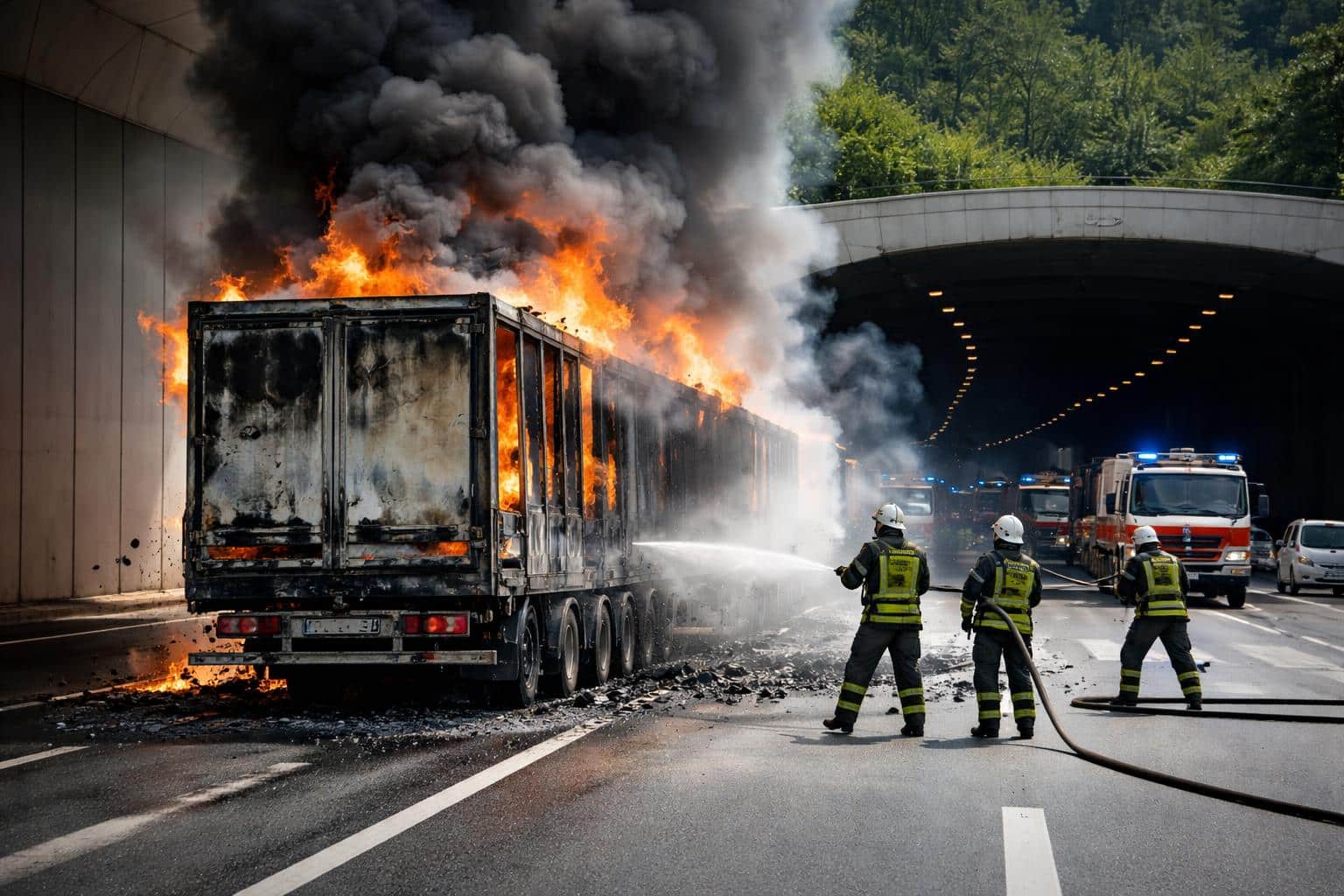 Lkw-Anhänger brannte auf A2 aus