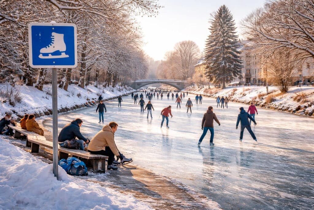 Lendkanal wird zum Eislaufen freigegeben