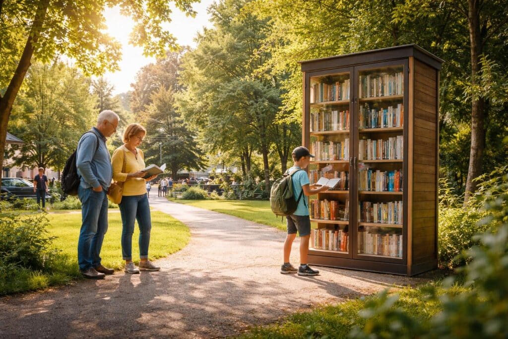 Bücherkasten im Stadtpark eröffnet