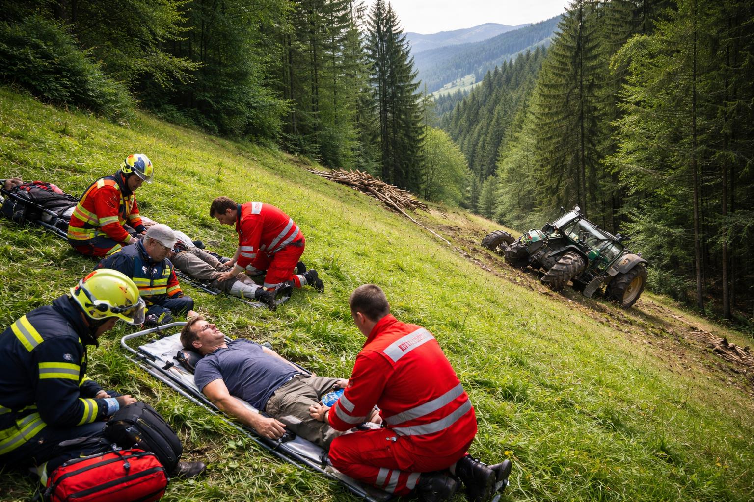 Zwei Verletzte nach Traktorunfall