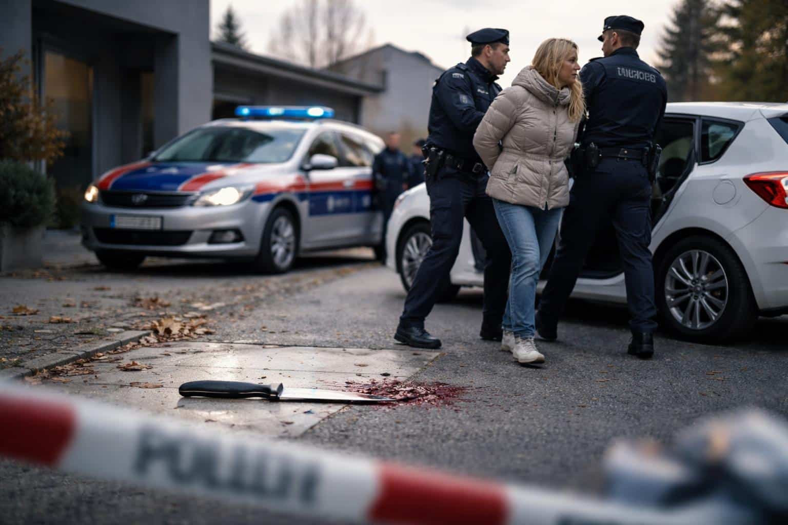 Frau (38) griff Ehemann mit Messer an