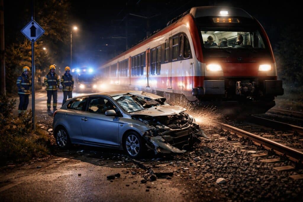 Verkehrsunfall mit Sachschaden – Zug gegen PKW