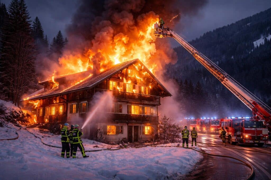 Wohnhausbrand in Zedlitzdorf