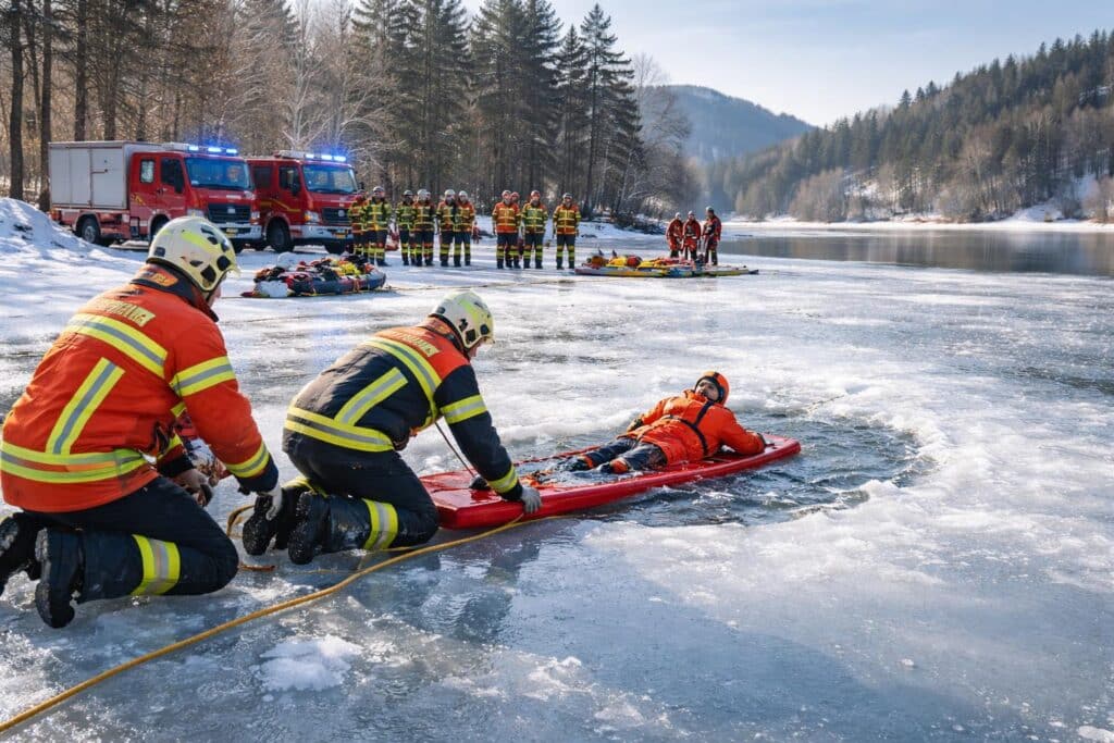 Sittersdorf: Eisrettung als Schwerpunkt der ersten Gemeindeübung des Jahres