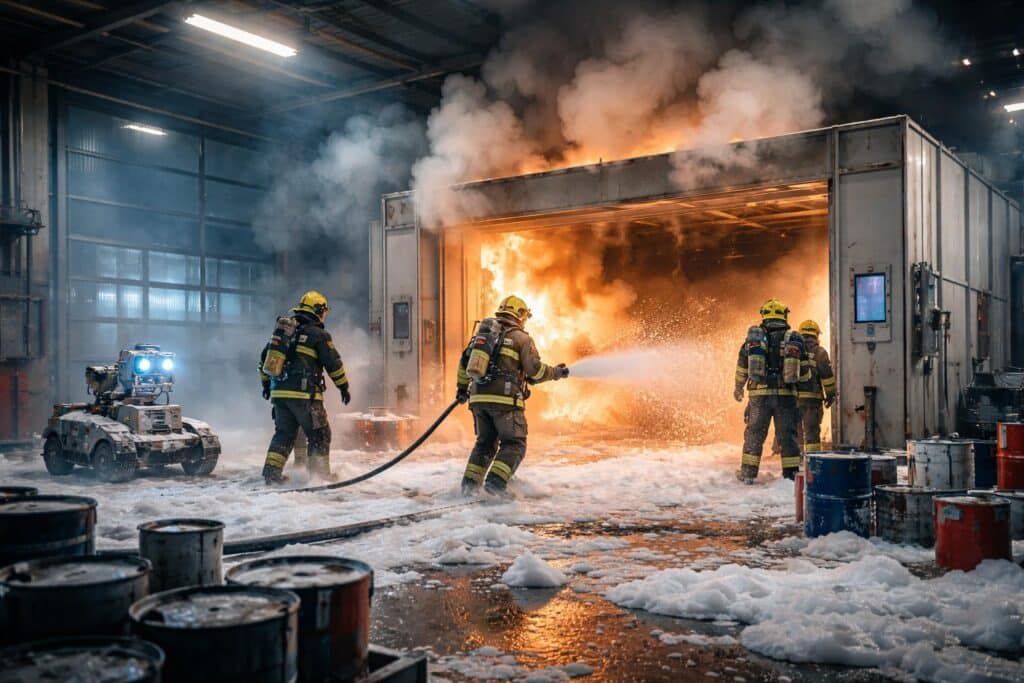 Feuer in Lackierbox löst Großeinsatz aus