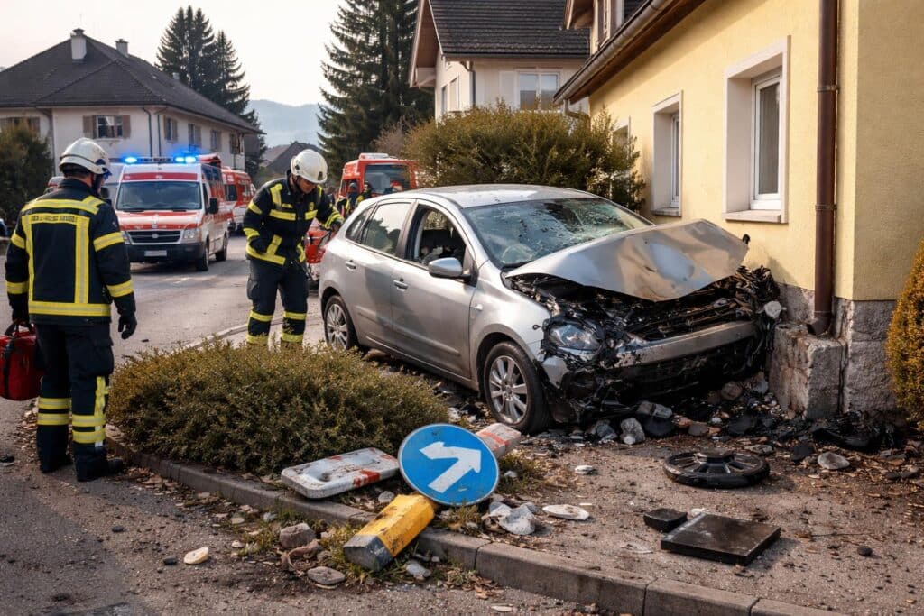 Verkehrsunfall mit Eigenverletzung