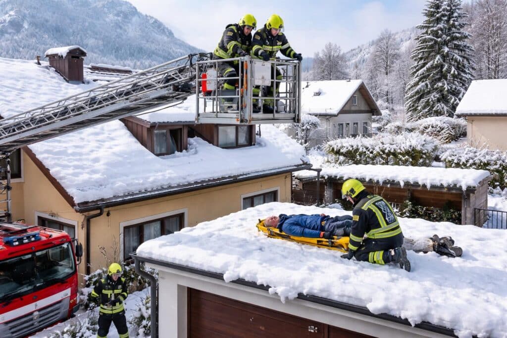 Villacher stürzt bei Schneeräumung von Dach