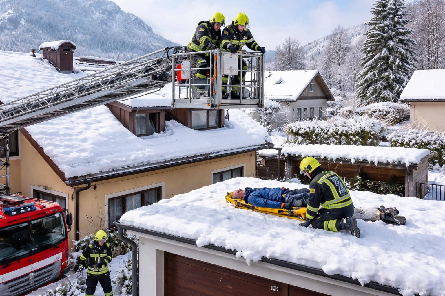Villacher stürzt bei Schneeräumung von Dach