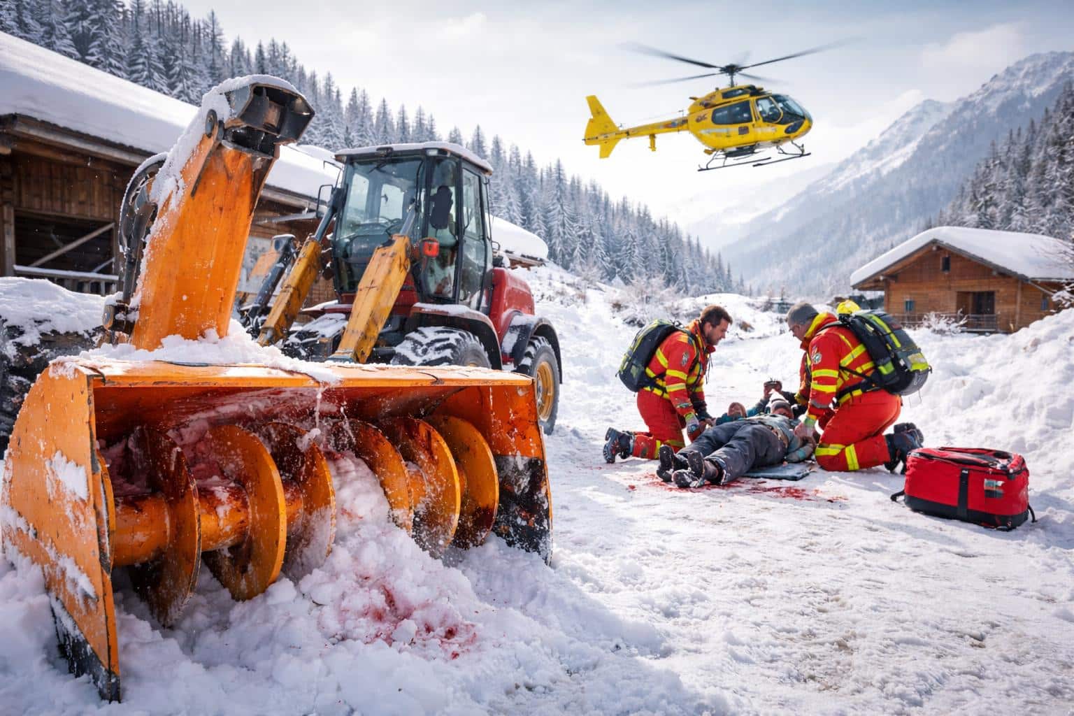 Hand in Schneefräse geraten