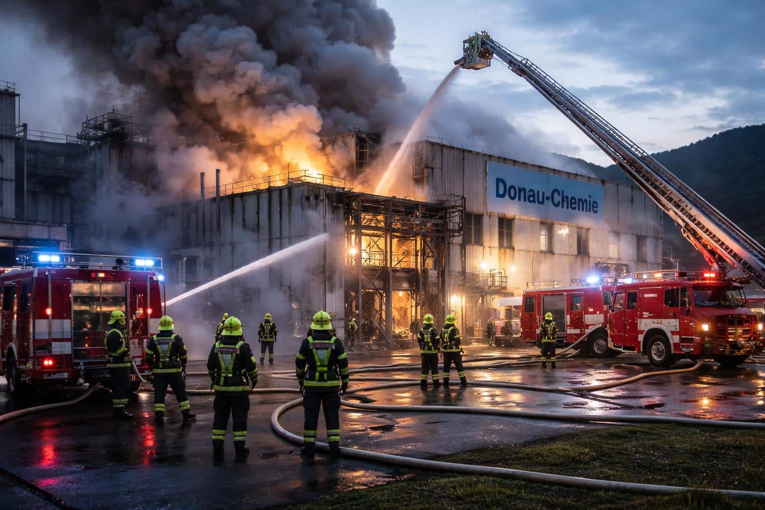 Feuer in Donau-Chemie-Werk gelöscht