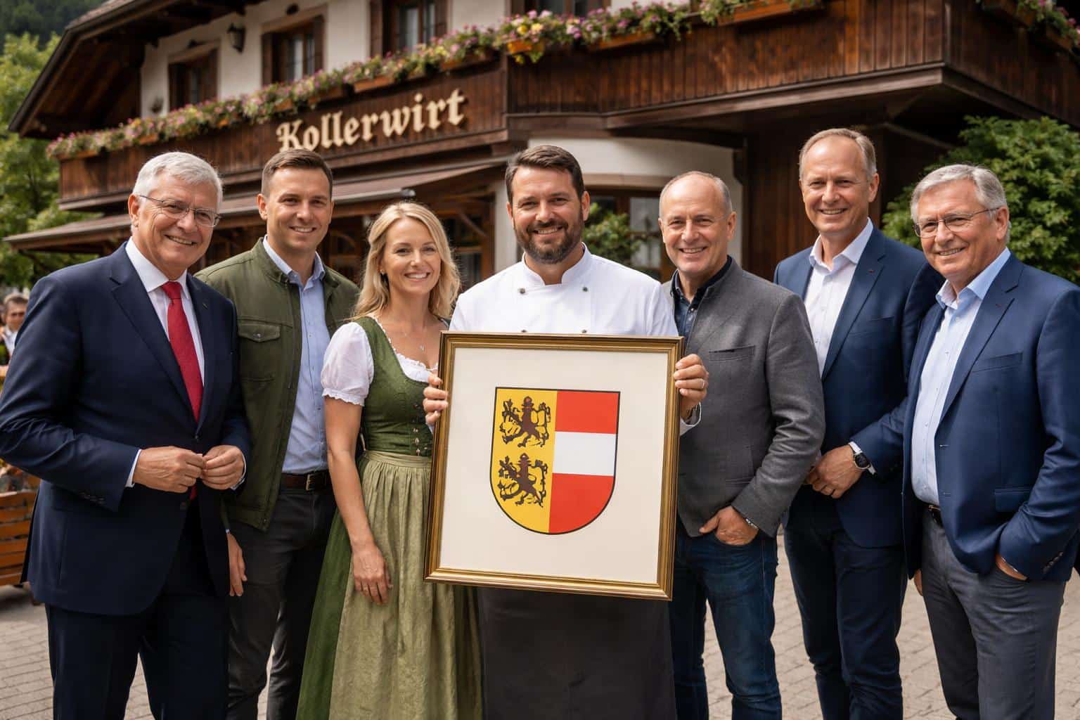Landeswappen an den „Kollerwirt“ überreicht
