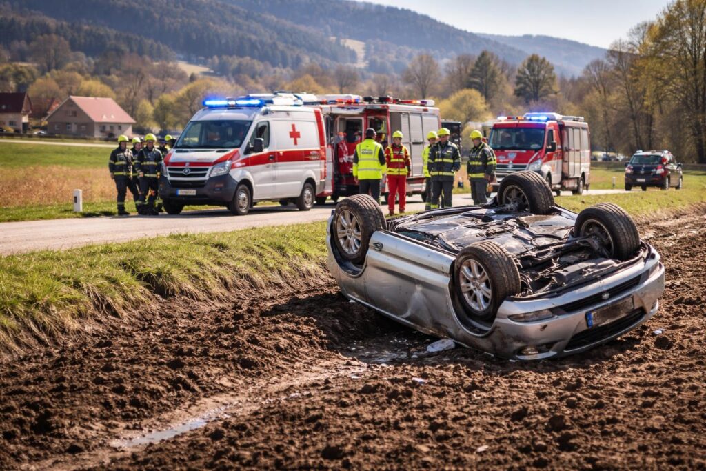 PKW überschlägt sich auf L94