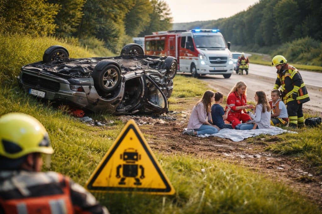 Mutter verunfallte mit vier Kindern
