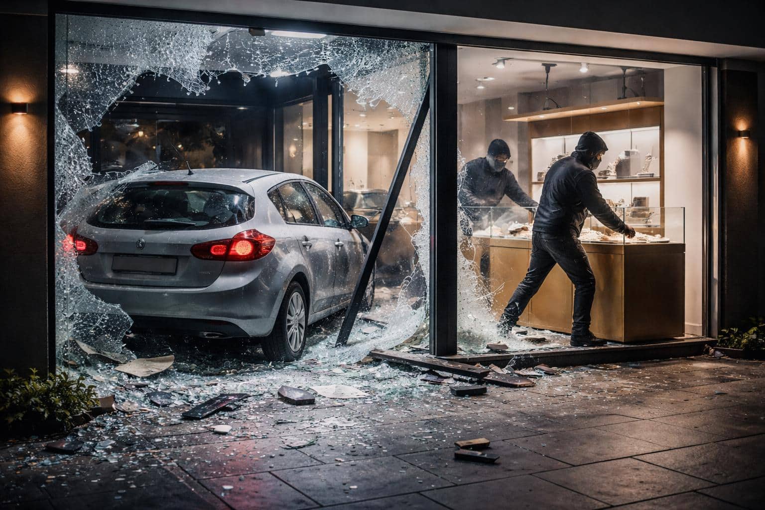 Mit Auto in Juwelier eingebrochen