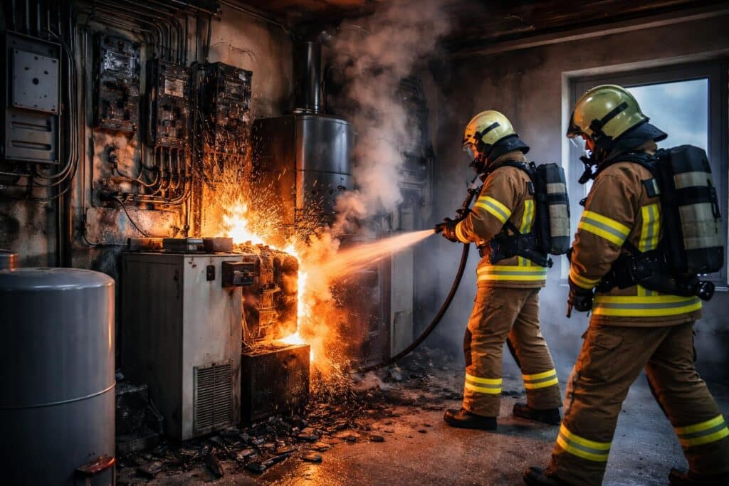 Brand im Heizraum