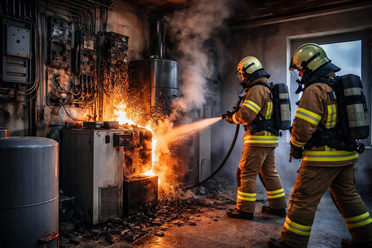 Brand im Heizraum