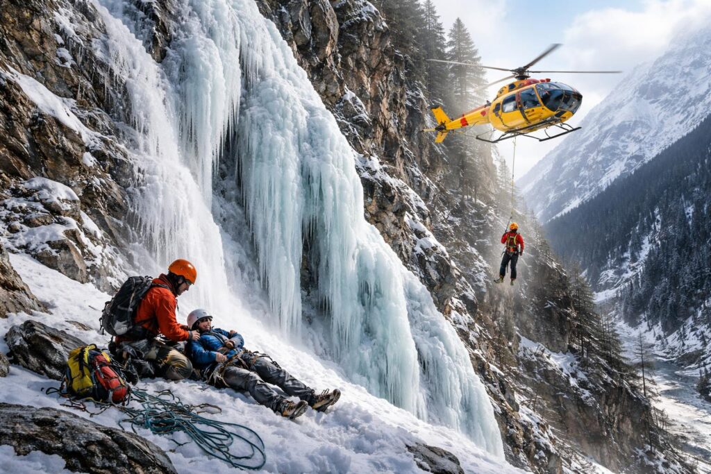 Kletter-Unfall am Eisfall