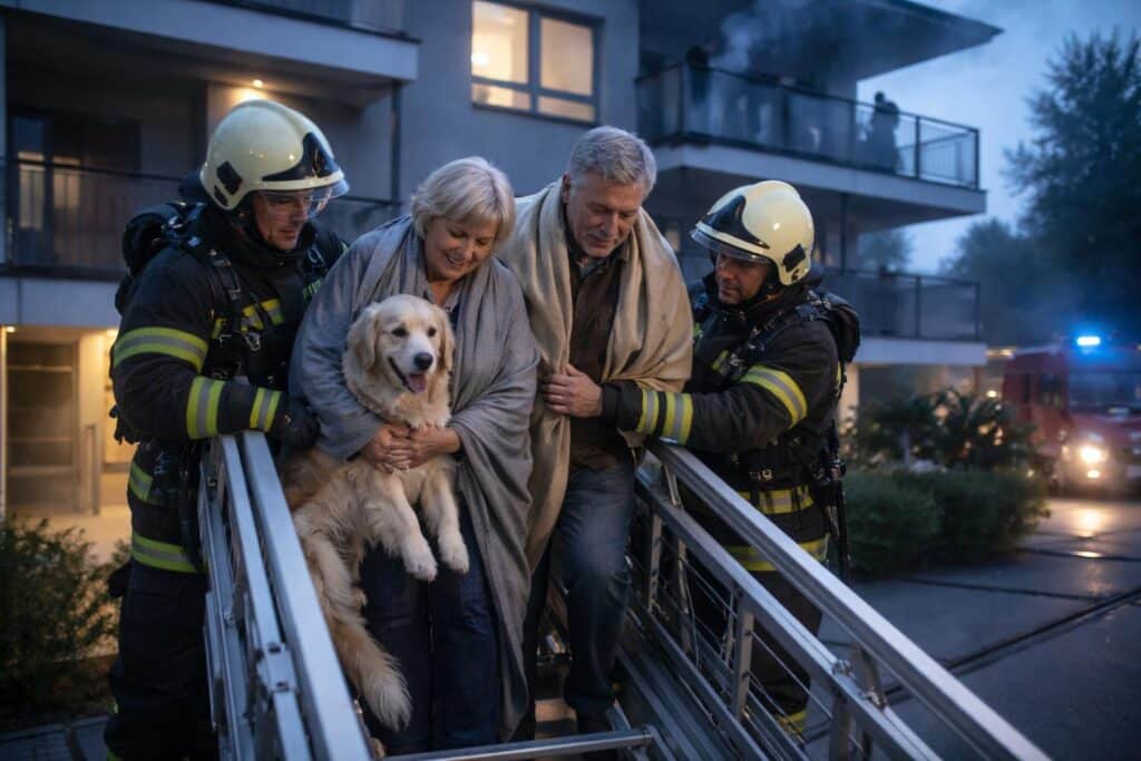 Bewohner und Hund vor Brand gerettet