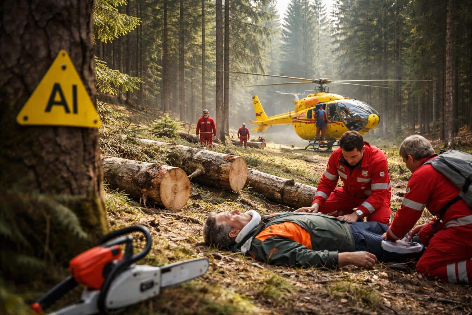 Mann bei Forstarbeiten verletzt