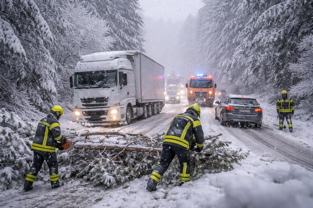 Schneefall sorgt für Chaos im Bezirk Völkermarkt