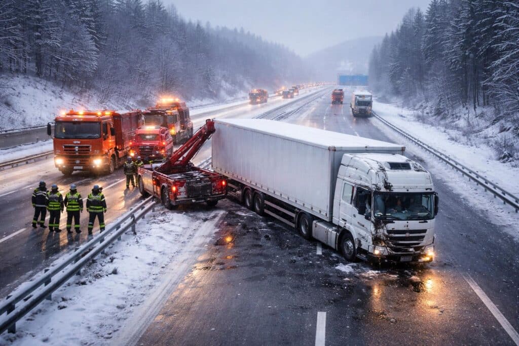 LKW-Unfall auf der A2 bei Haberberg: Südautobahn stundenlang gesperrt