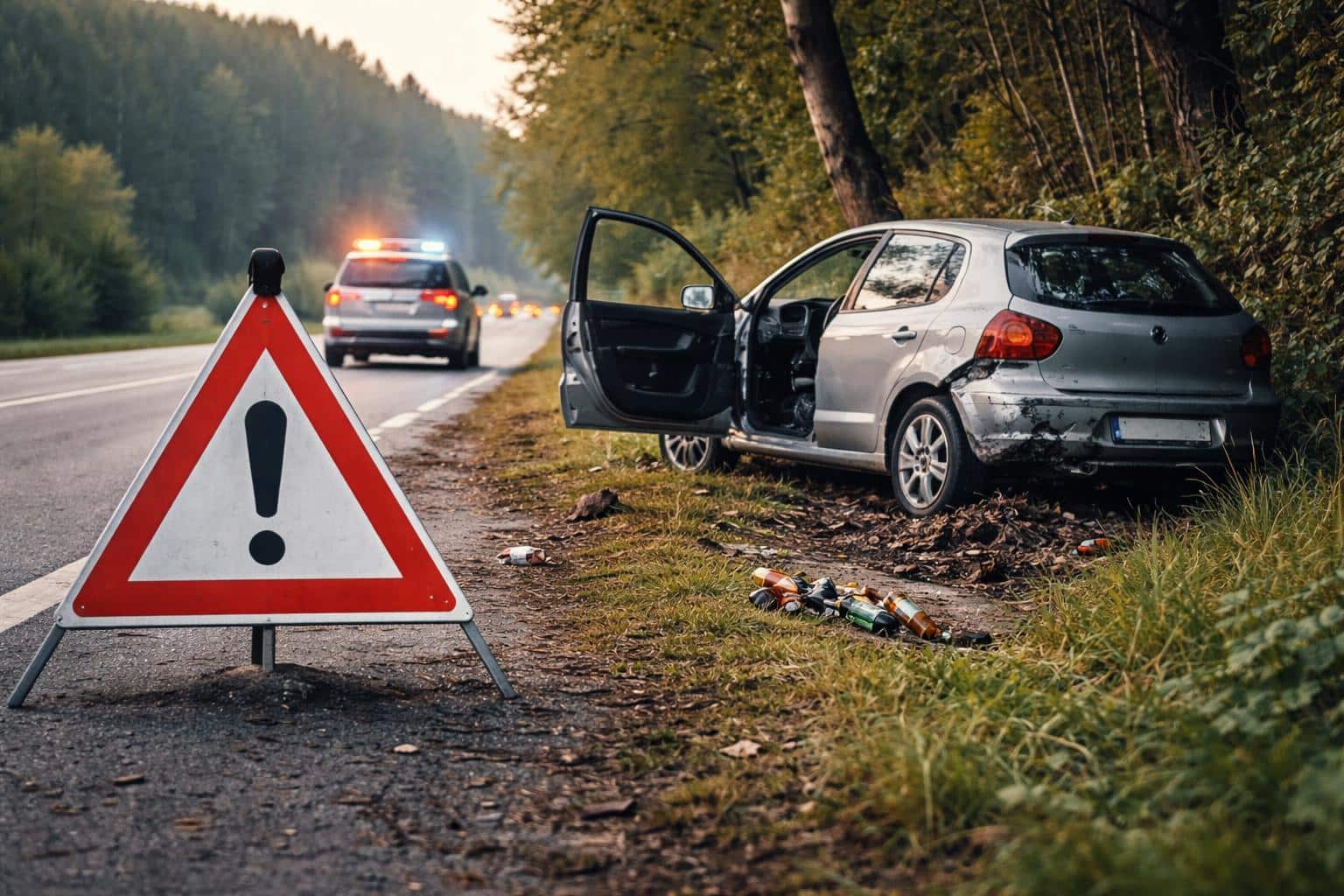 Betrunkener ohne Führerschein verursacht Unfall